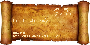 Fridrich Teó névjegykártya